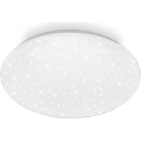 Briloner LED Deckenlampe Dimmbar Ø38x7 cm Rund 24,5W 3000lm 4000K Neutralweiß Sternenhimmel Weiß - Deckenleuchte Wohnzimmer Schlafzimmer Flur (1/5)