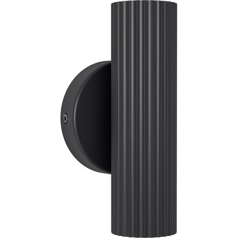 Applique Moderna Portillo Alluminio Nero 2 Luci Gu10 Ip20