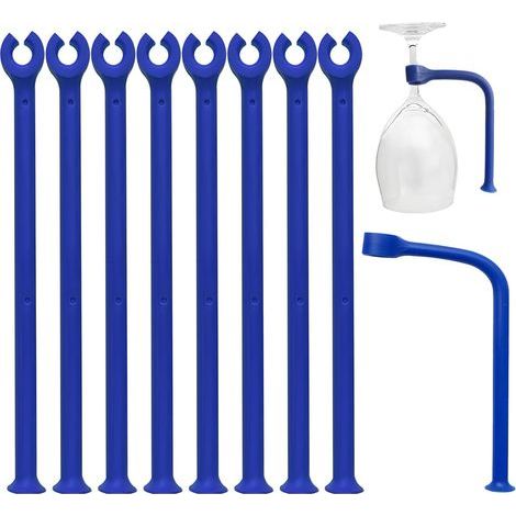Verre Support pour Lave-Vaisselle – Silicone Verre à vin Support au Lave-Vaisselle – Nettoyer sans Danger Verres sans Polissage (Bleu/8 pièces)