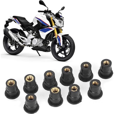 10 Pièces Écrous à Collerette M5 en Caoutchouc 5mm pour Pare-brise de Moto, Fixations Antivibration (1/5)