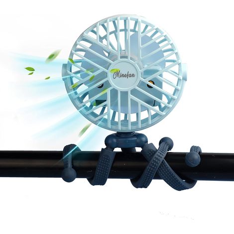 Ventilateur Pour Poussette - Ventilateur Personnel Rechargeable Sur Batterie Avec Trépied Flexible Et 3 Vitesses - Pour Siège Auto Lit Parcours Tapis De Course - 1 Pièce (1/5)