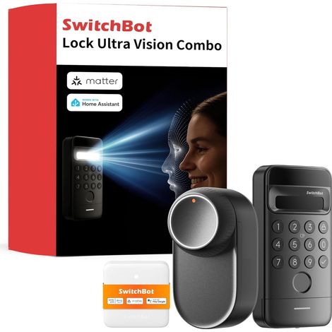 Serrure connectée avec Keypad et reconnaissance faciale 3D Verrouillage de porte à empreinte digitale Système triple alimentation (1/5)