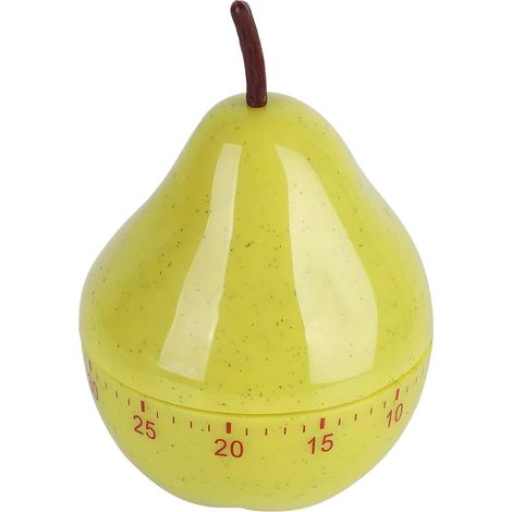 Temporizador mecánico de cocina con forma de pera, temporizador manual giratorio de cuenta regresiva, ideal para el estudio en casa, el aula y diversas tareas domésticas. (1/5)