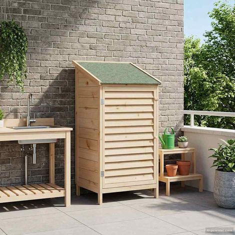 vidaXL Garden Shed Natural 59 x 56 x 113.5 cm Solid Fir Wood