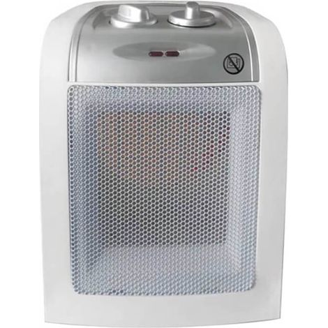 Termoventilatore ceramico portatile mis. 12x17x24 cm con 2 livelli di potenza (750W-1500W) e funzione caldo e freddo - BIANCO (1/5)