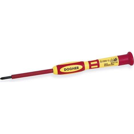 Tournevis isotherme, VDE 1000V, Précision, PH1x65 mm  DOGHER 366-PH1-065