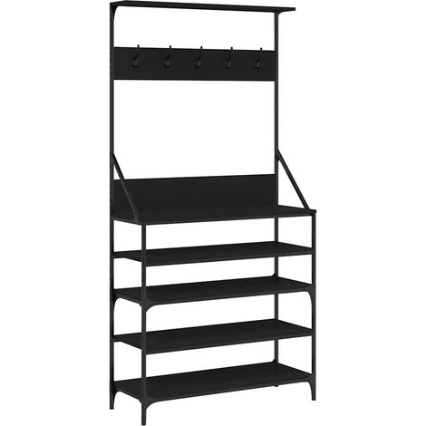 Maison Exclusive - Appendiabiti con Porta Scarpe Nero 90x34x184 cm