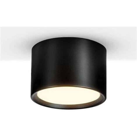 Spot plafond LED Noir Blanc Chaud 3000K 12W Luminaire Plafonnier salon salle à manger cuisine couloir chambre Ø140MM [Classe énergétique E] (1/4)