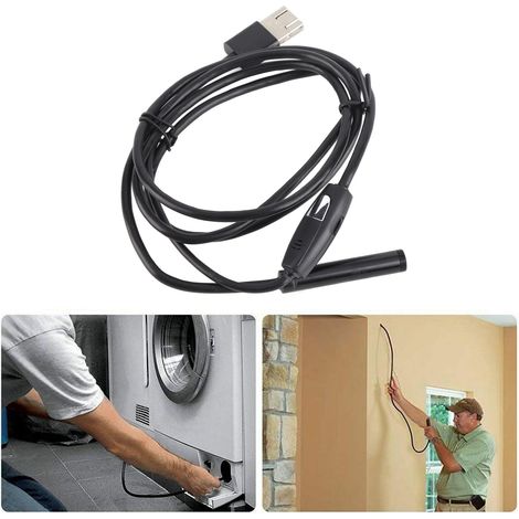 Industrie-Endoskop USB 8 mm 1080P, wasserdichte Inspektionskamera IP67, halbstarres 1-m-Kabel, für Autoreparatur (1/5)