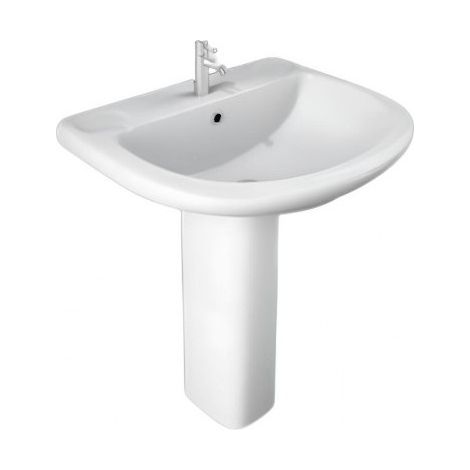 Rak Ceramics – Vasque suspendue 60x48 cm en céramique blanc brillant – Design moderne et élégant – Adaptée pour salle de bain (1/3)