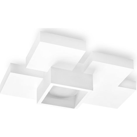 SIDE lampada da Soffitto 1 Luce Cubo LM GX53 in gesso bianco 33,5cm (1/3)