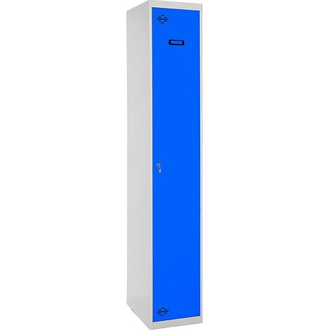 SimonRack Vestiaire Métallique 1 Porte, 1800x400x500 mm, 2 Compartiments, Module additionnel, Serrure à Clé et Aérations, Gris/Blanc Simonlocker