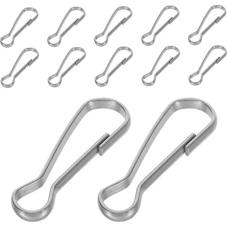 Lot de 30 mousquetons en acier inoxydable pour mâts de drapeau, accessoires pour drapeaux de jardin, clips robustes, crochets pour bannières et pièces détachées pour mâts de drapeau (1/5)