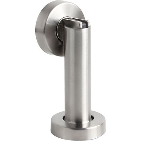SABIR Butoir de porte magnétique en aspect acier inoxydable - Butée de porte avec matériel de fixation au sol et au mur - Bloc Porte aimanté (1/5)