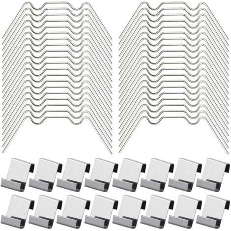 100Pcs Greenhouse Glazing Clips Include 50 W Type Greenhouse Stainless Steel Clamps and 50 Z Type Greenhouse Glass Clips (1/4)