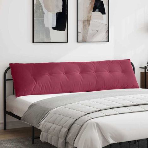 vidaXL Coussin de Dos Bordeaux 200 x 50 cm Tissu en velours côtelé