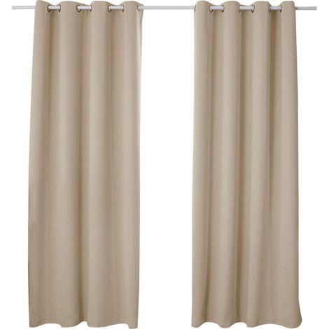 Woltu – Rideaux occultants à œillets 135x175cm – Tissu 100% polyester épais – Isolation thermique et phonique – VH5879SD2 (1/4)