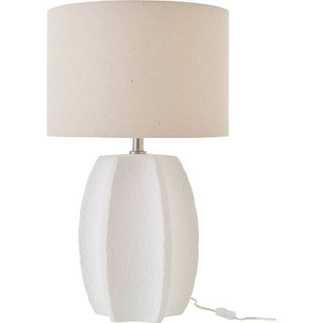 Lampe de table en céramique blanche - blanc et beige (1/5)