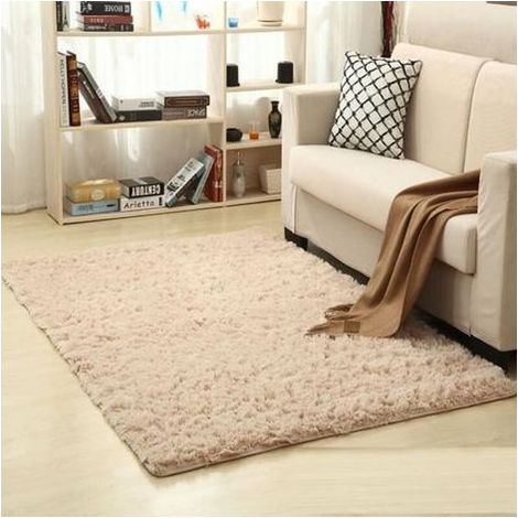 Tapis Salon Shaggy Poils Rectangulaire MISSMAO - Moderne - Jaune - 40X60CM (1/2)