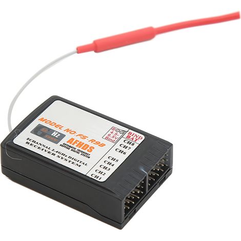 Récepteur FS R9B 2,4 GHz à 8 canaux pour télécommande, compatible avec les télécommandes FSTH9X, FST6, FSGT2B et FS CT6B. (1/5)