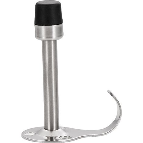 Stop Porte Acier Inoxydable, 95 mm Cale Porte, avec Crochet et Tampon en Caoutchouc pour Double Fonction, ÉLéGant et Silencieux Lors de L'ouverture et de la Fermeture (1/5)