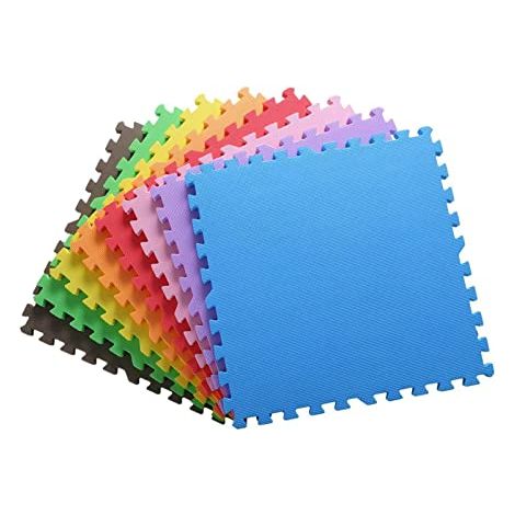 Foam Play Mat Children Floor EVA Foam Mat Interlocking Puzzle Exercise Mat Kids Multicolor Interlocking Puzzles Play Mats 30x30cm