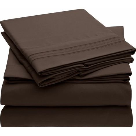 16" Super Soft Sheet Mattress - Wrinkle & Fade Resistant - 4 Pack (Brown) (1/5)