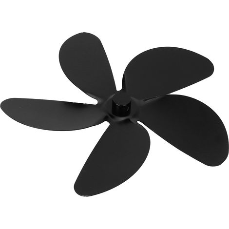 Ventilateur de cheminée universel à 5 pales en alliage d'aluminium, accessoire pour ventilateur à énergie thermique, noir (1/5)