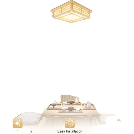 Lámpara de techo, 24 W, luz cálida 3000 K, forma cuadrada, 100-110 lúmenes, para uso en interiores. (1/5)