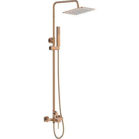 Colonna doccia con miscelatore  Set doccia minimalista, soffione a pioggia, sistema anticalcare, oro rosa