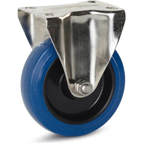 Roue fixe - MESO - Caoutchouc élastique inox - 125mm - 120kg