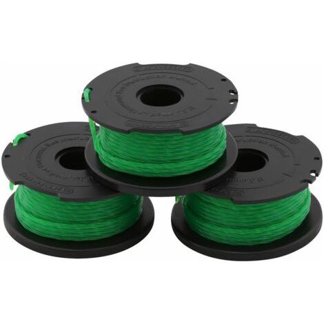 Pack de 3 rouleaux compatibles avec le fil de tonte BLACK+DECKER A6486-XJ Reflex 6 m (2 rouleaux + 1 rouleau gratuit) (1/2)