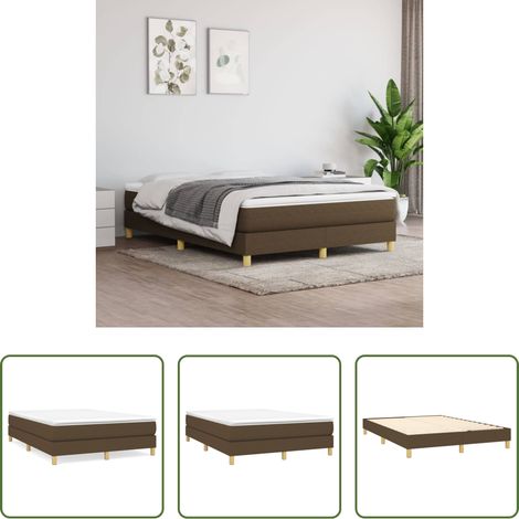 Matratze - Boxspringbett mit Matratze Dunkelbraun 140x200 cm Stoff (1/5)