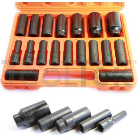BUSSOLE BOCCOLE PISTOLA AVVITATORE PNEUMATICO SET 18pz 1/2'' 10-32mm