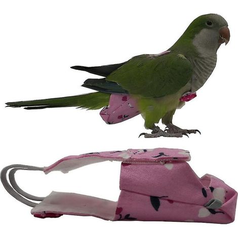 Couche-culotte pour perroquet, calopsitte, pigeon, oiseaux de compagnie - Taille M (140 x 70 mm) - Rose (1/4)