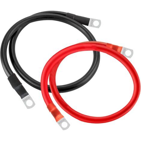 Câble de démarrage 2AWG 35mm² 30cm – Cuivre étamé avec clips M8 – Pour voiture, moto, bateau – Conductivité optimale (1/5)