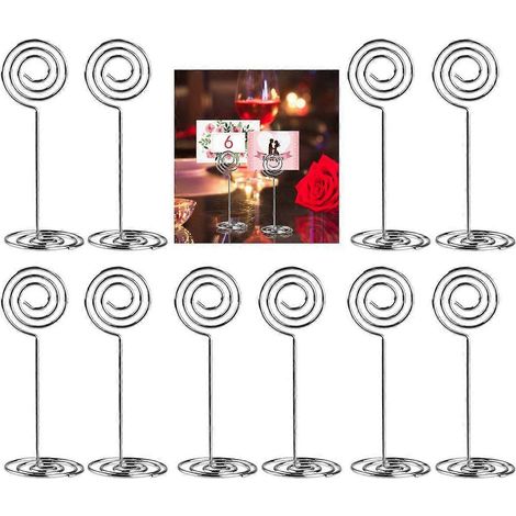 10 porte-photos en spirale pour numéros de table, adaptés aux mariages et aux fêtes. (1/5)