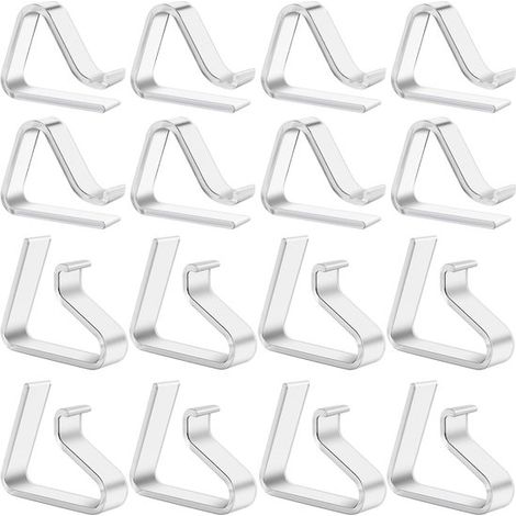 8 grandes et 8 petites pinces à nappe, pour une utilisation en extérieur, idéales pour le jardin, les pique-niques, les mariages, les fêtes, transparentes (1/5)