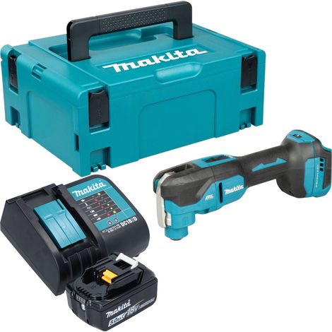 Herramienta multifunción a batería Makita DTM 53 ST1J de 18 V OIS / Starlock sin escobillas + 1 batería de 5,0 Ah + cargador + maletín Makpac (1/5)