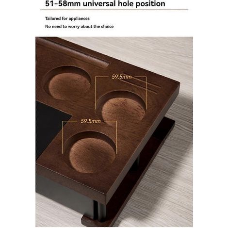 Multifunktionale Espresso-Tamping-Station aus Massivholz, Pulverpressung B--