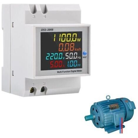 Compteur d\\\\'énergie monophasé Compteur d\\\\'électrique numérique AC 40-300V 100A Compteur Electrique 1 phasé Wattmètre Rail DIN Mètre Watt KWh Compteur Type CT (1/4)