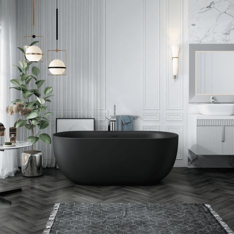 Bañera exenta LISBON negro 170 cm Mate