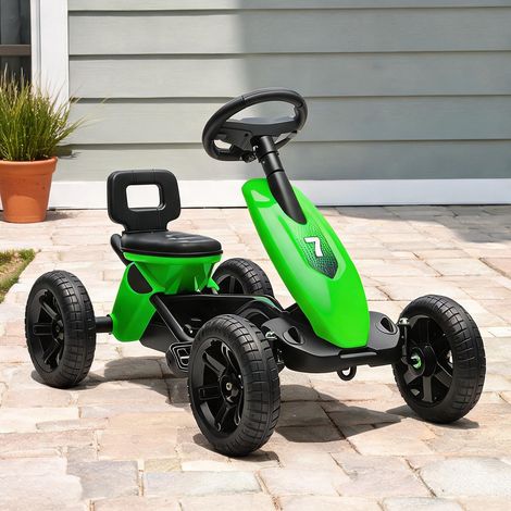Voiture électrique pour enfant Kart à pédales vert pour enfants (1/5)