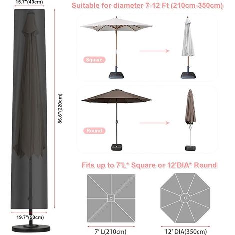 Cantilever Parasol Cover for Garden Umbrellas Straight 3 m (1/2)