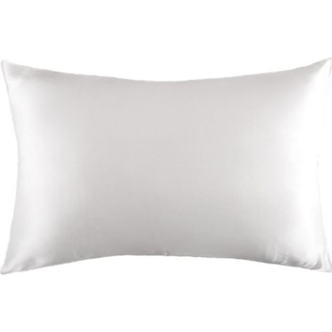 1 Taie d'oreiller en soie double face avec fermeture éclair invisible - Noire - 51 x 66 cm (20 x 26 pouces)