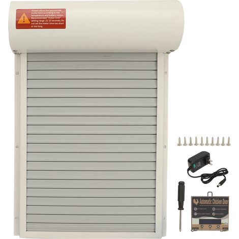 Poulailler Porte Automatique Contrôleur Minuterie Manuel 100-240V Affichage LED Robuste pour Canards Oies Prise US Blanc (1/5)