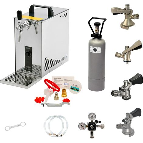 Komplett Set - Zapfanlage, Bierzapfanlage, Bierkoffer, Durchlaufkühler PYGMY 25 1-leitig Trockenkühler, 35 Liter/h, Reinigungsset für Zapfanlage und Keg, Zapfkopf: Set alle Zapfköpfe (1/5)