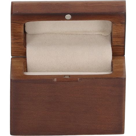 Écrin à bague en noyer, intérieur en molleton, style rétro finition mate, coffret de mariage pour alliance, présentoir à bijoux, boîte de demande en fiançailles. (1/5)