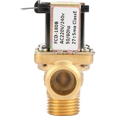 Électrovanne d'arrivée d'eau en laiton AC220V G1/2 normalement fermée, à commande pilote (1/5)