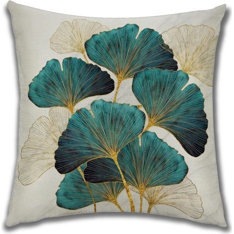 Housse de coussin,Housses de coussin décoratives à motif de fleurs et de plantes pour canapé, coussins en faux lin, taies d'oreiller simples, taies d'oreiller de salon (couleur : C, taille : 45 x 45 c (1/3)